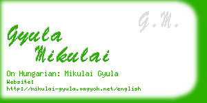 gyula mikulai business card